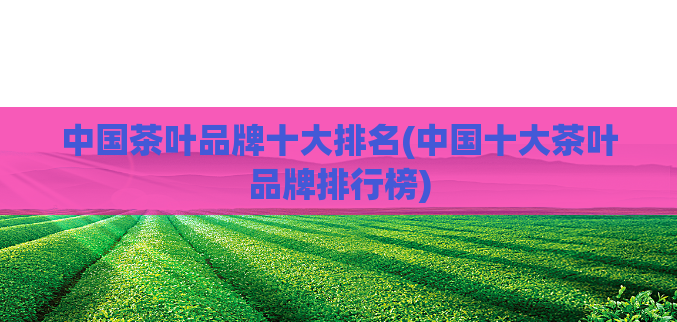 中国茶叶品牌十大排名(中国十大茶叶品牌排行榜)